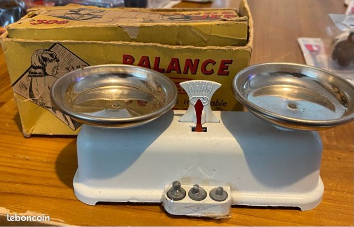 Ancien Jouet JEP Balance Avec 3 Poids – Boîte 1950 – Joustra Mont Blanc GEGE CR