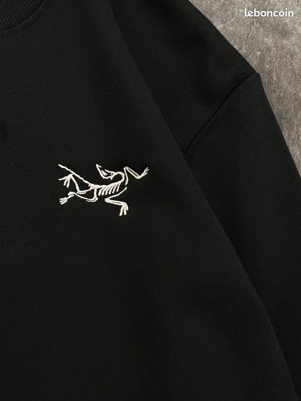 Sweat Arc’teryx Oversize Bicolore Gris Et Blanc - Taille L - Occasion En Très Bon état - Logo Brodé