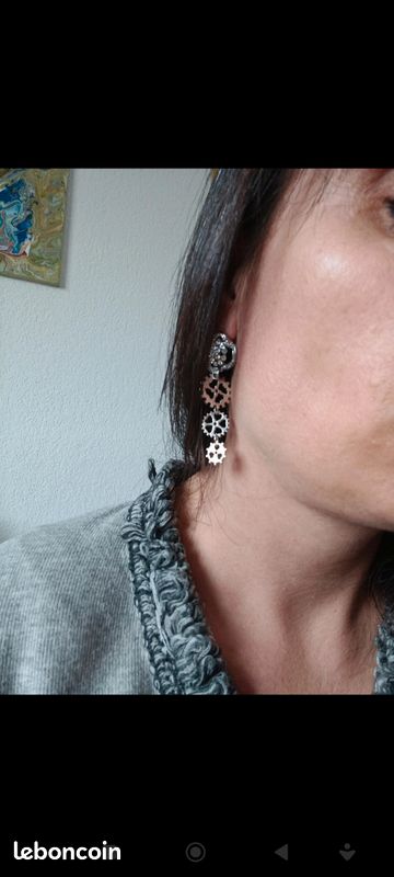 Boucles d'oreilles pendantes Steampunk (image 4)