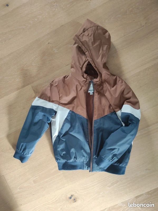 Blouson Coupe-vent Garçon Colorblock - Coupe-vent Déperlant à Capuche (polyester Recyclé)
