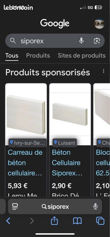 Bloc béton cellulaire /siporex (image 1)