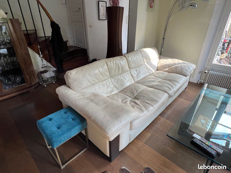Canapé ligne roset cuir clair (image 1)