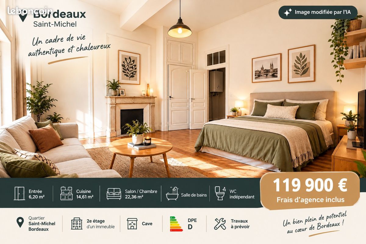 Appartement 1 pièce 51 m² · à Bordeaux · 51 m² · 119 900 €