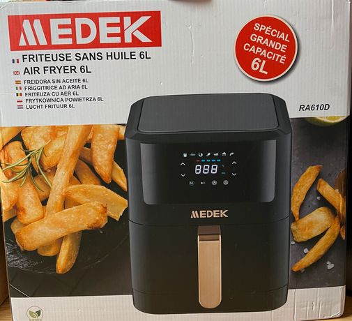Friteuse sans huile Medek Air Fryer 6L RA610D - Noire ou blanche
