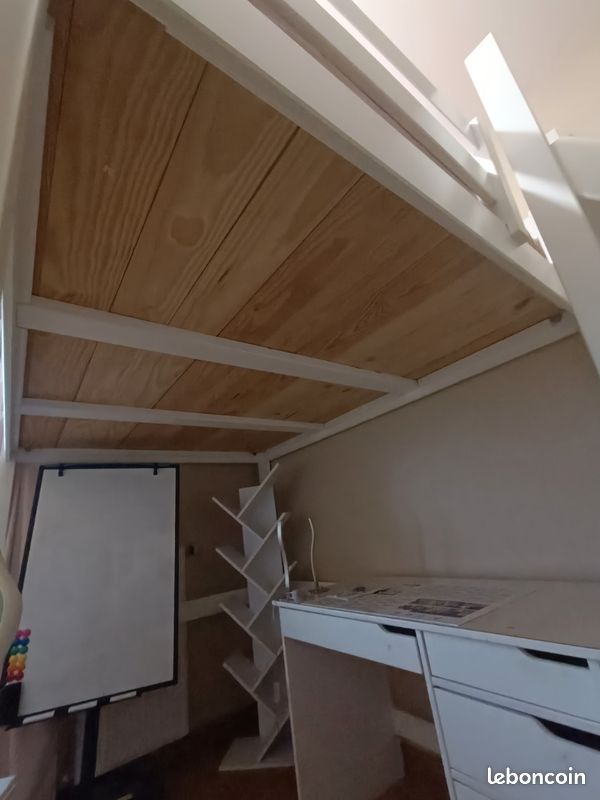 Lit mezzanine 140*200 blanc ABC meubles (image 4)