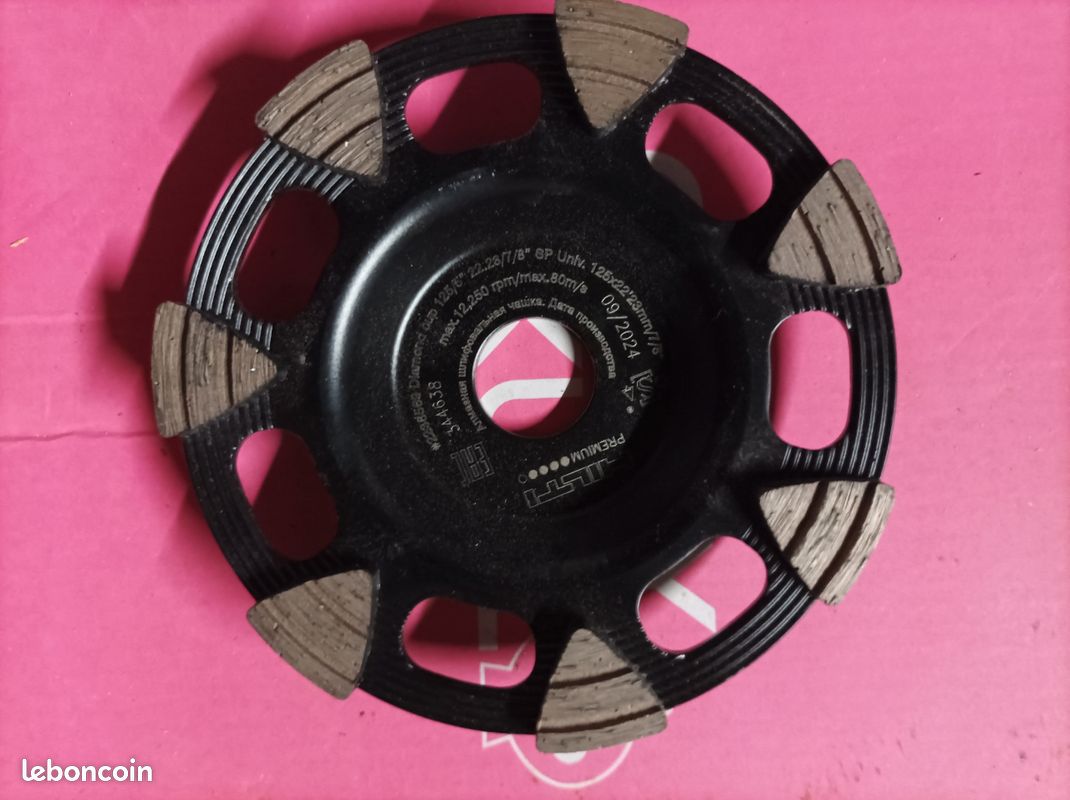 Disque diamant concave 125mm M14 pour poncer les courbes - pierres