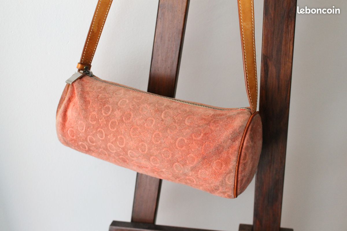 Sac à Main Céline En Cuir Daim Rose - Occasion Porté, Doublure Coton, Style épaule