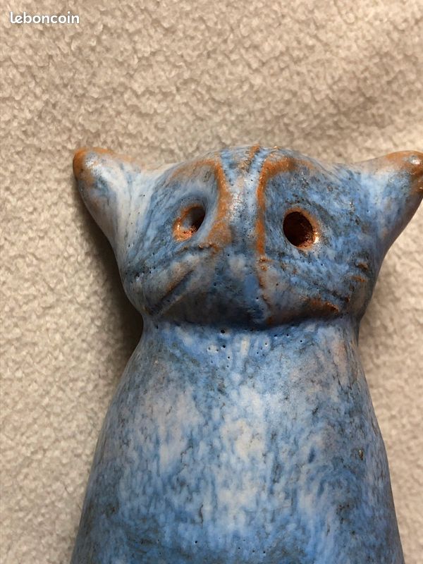 Chat bleu en céramique TBE (image 5)