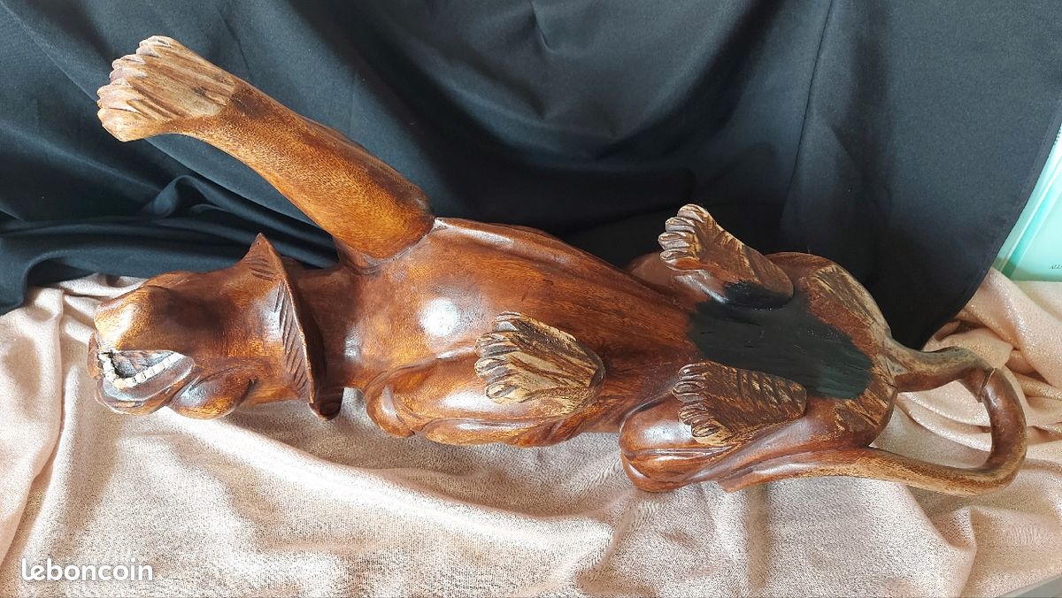 Panthère en bois sculpté 70 cm 50 euros (image 6)