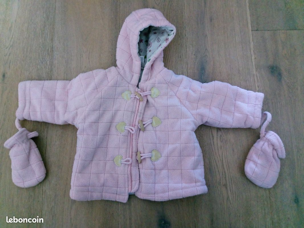 Manteau polaire épaisse 12 mois, 1 ans rose (image 1)