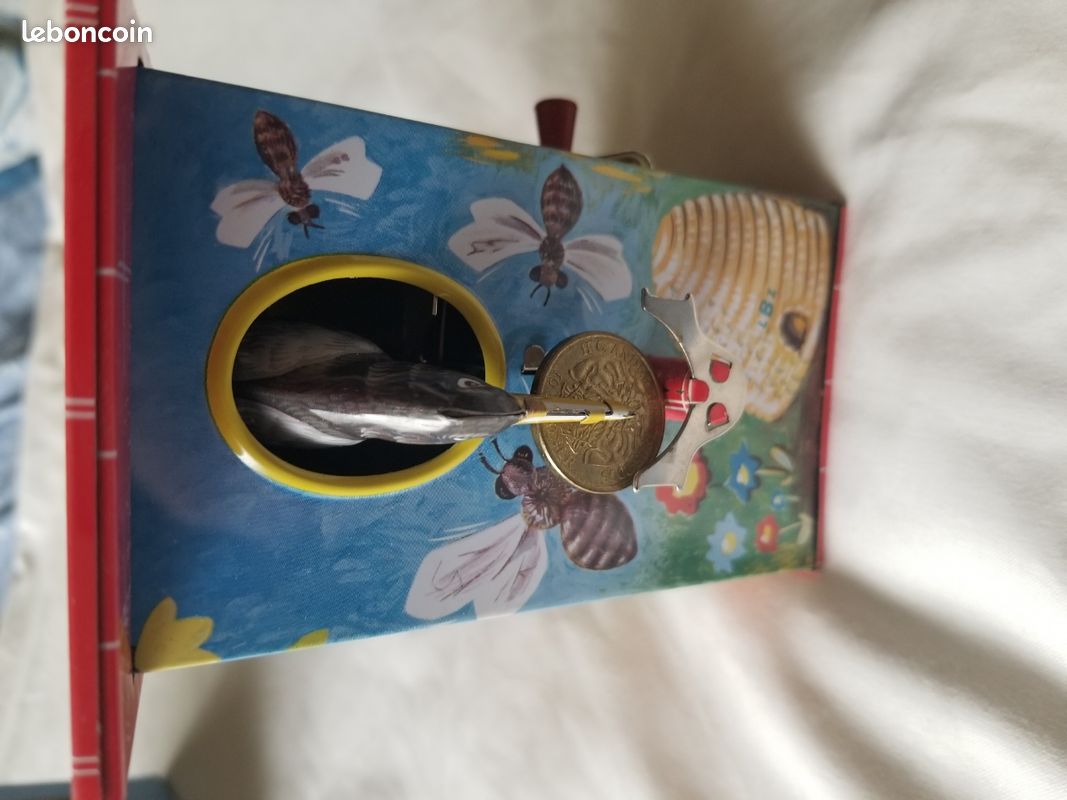 Tirelire oiseaux en métal mécanique avec sa boite d origine (image 4)