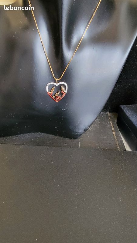 Collier Coeur Pliage Trois ors 18K - Sans pierre - Cadeau anniversaire