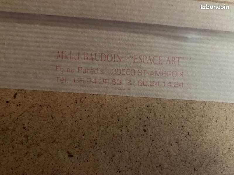 Superbe tableau paysage technique mixte signé VERDIER 85 , cachet Michel Baudouin st ambroix (image 8)