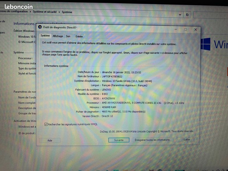 Vends PC portable Lenovo (image 5)