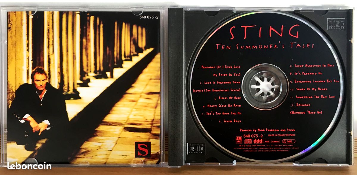 Sting cd ten summoner's tales 1993 fields of gold it's probably me (image 2)
