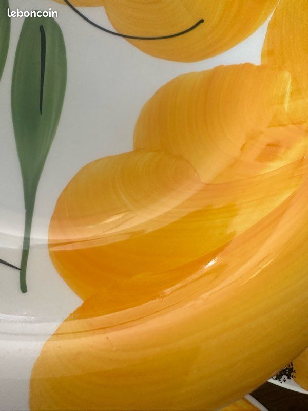 Lot de 4 assiettes creuses peintes à la main – Céramique italienne Pavots Jaunes (image 3)