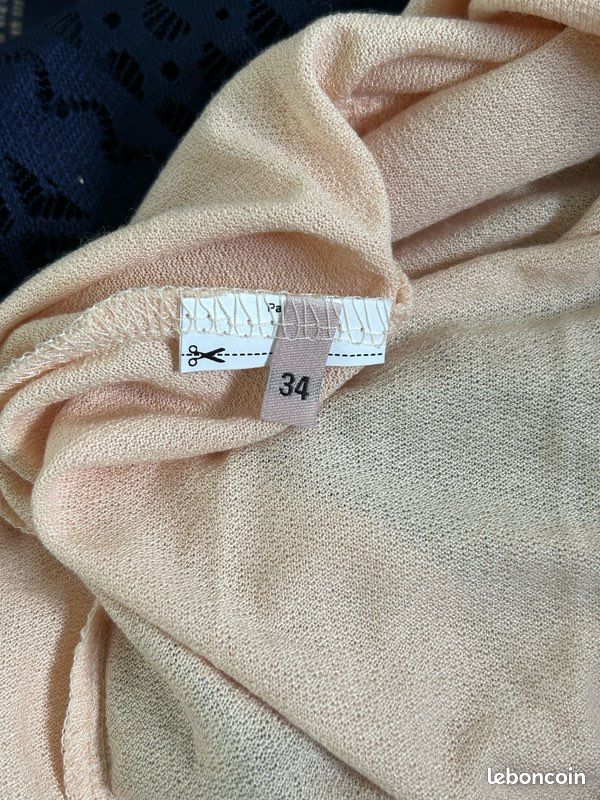 Robe marine et beige en dentelle Anna Field taille 34 TBE (image 17)