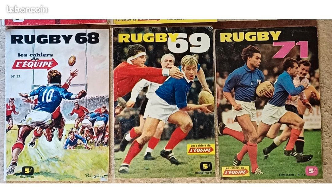 Lot 8 Cahiers De L'équipe Années 60.
Football 66 68 70 71
La Coupe 50 ans 1967
Rugby 68 69 71 (image 2)