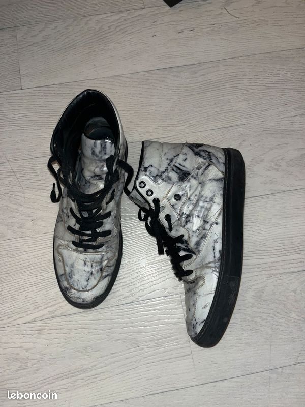 High Top Balenciaga Marbre Noir Balenciaga Noir Montante Chaussure