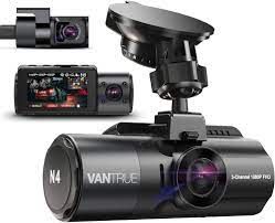 VANTRUE N4 Triple Dashcam Voiture 4K+2.5K+1080P, Camera Embarquée 4k HDR  30FPS Avant Arrière et Intérieur, 3 Canaux 360 Degrés 24h. Mode Parking  Jour et Nuit, Vision Nocturne IR, écran 2.45 - Équipement