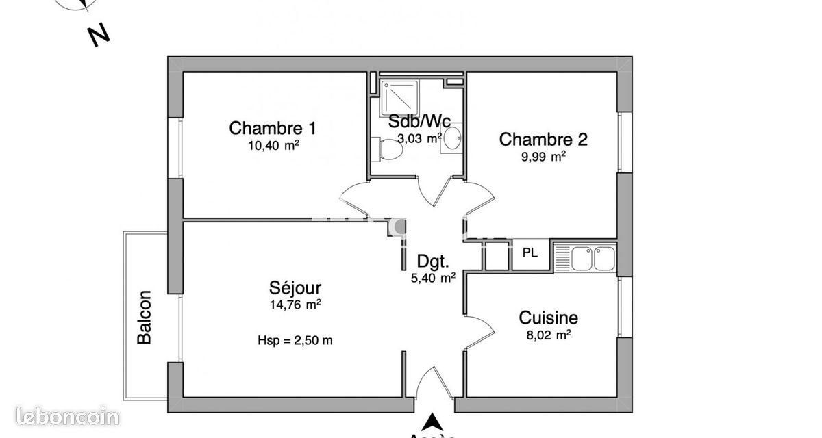 Appartement 3 pièces 52 m² · à Bourg-lès-Valence · 52 m² · 780 €/mois