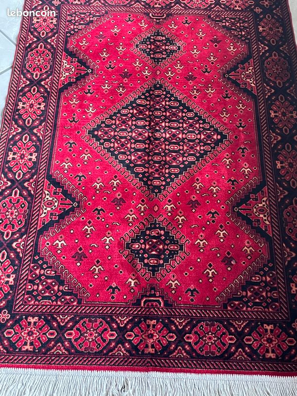 Magnifique tapis 100/100 soies rouge (image 4)