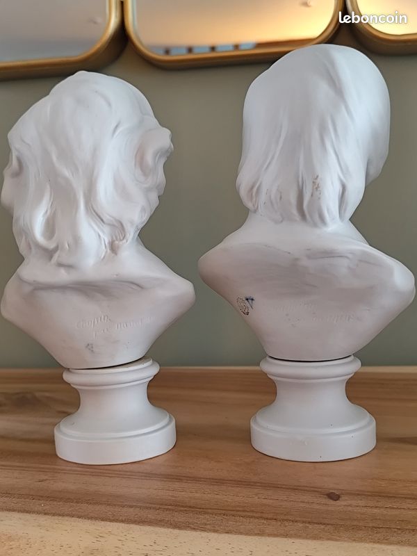 Statues bustes compositeurs biscuit courant XXeme (image 8)