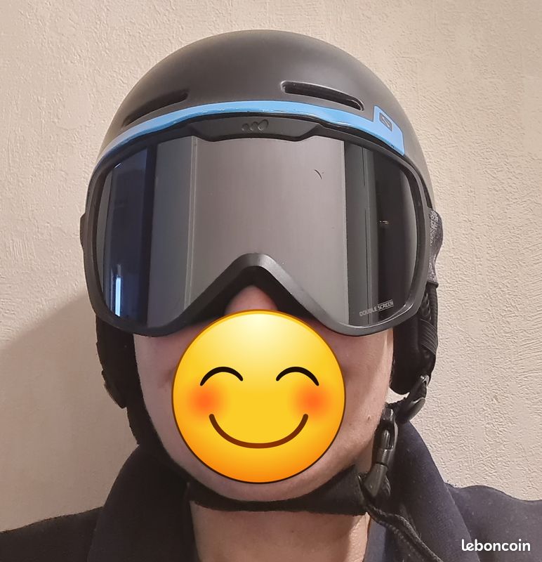 LOT : Casque de ski Salomon enfant 53 cm/56 cm (Taille M) + Masque de ski Wedzee beau temps (image 1)