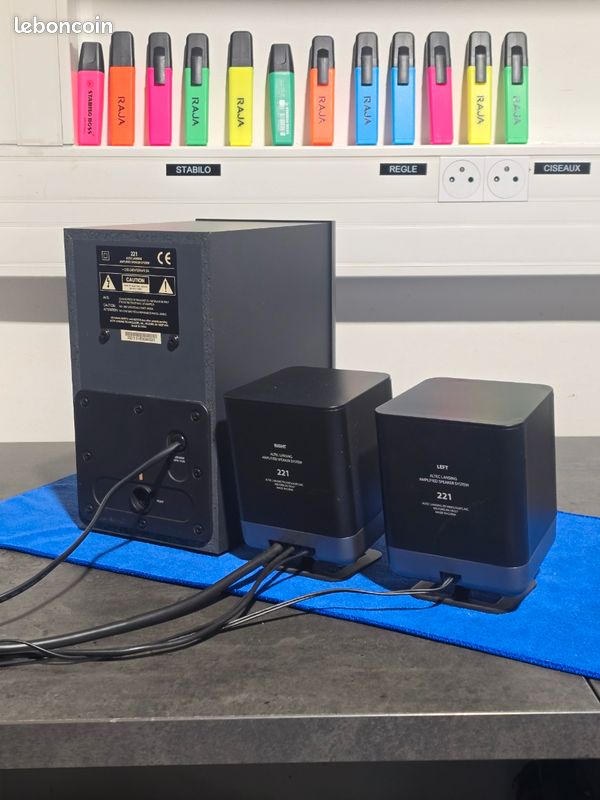 Enceintes PC Altec Lansing 221 Avec Caisson De Basses - Amplifiées - Occasion