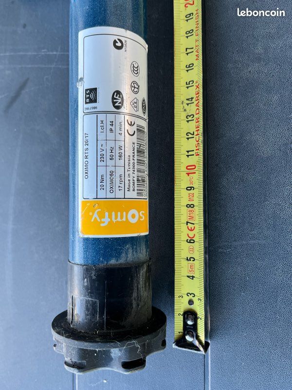 Moteur Somfy OXIMO RTS TH 20/17 tête étroite
