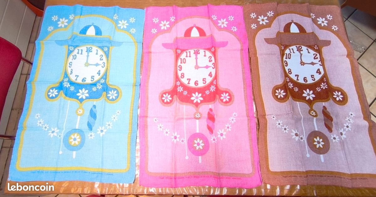 3 grands torchons vintages neufs, 75 x 48 cm (image 1)