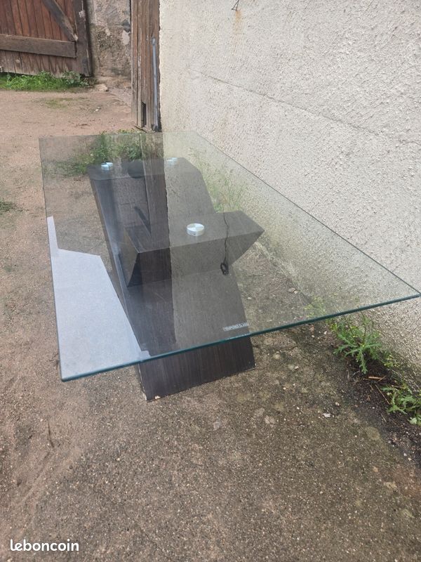 Table basse verre et bois (image 2)