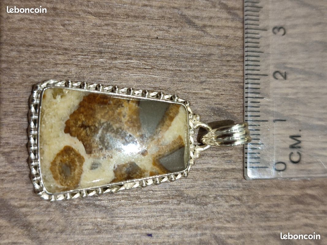 Septaria et argent pendentif (image 6)