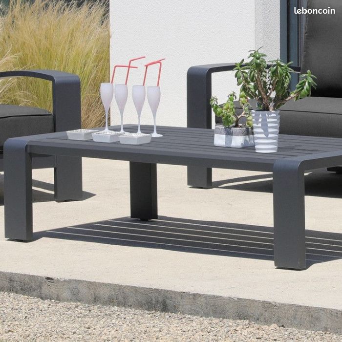 Table basse de jardin aluminium - Cordouan - L.150 x l.78 cm (image 2)