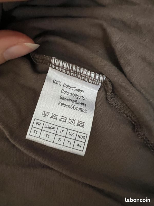 Débardeur couleur marron/taupe, strass, taille 1, marque Camaïeu (image 7)
