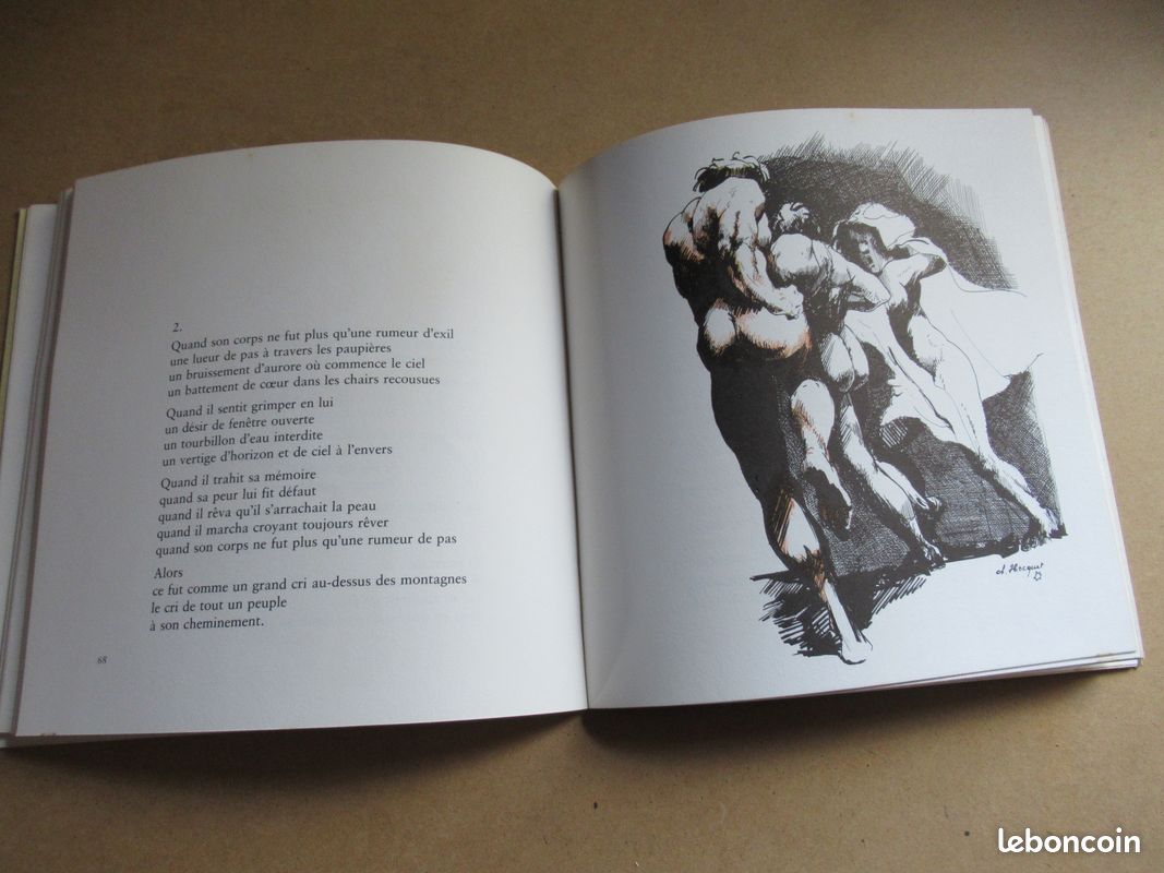 LIVRE " l'homme éveillé " Poésie de JACQUES VIESVIL / Dessins de CHRISTIAN HOCQUET - édition PAC GOSSELIES 1979 - 105 pages (image 4)