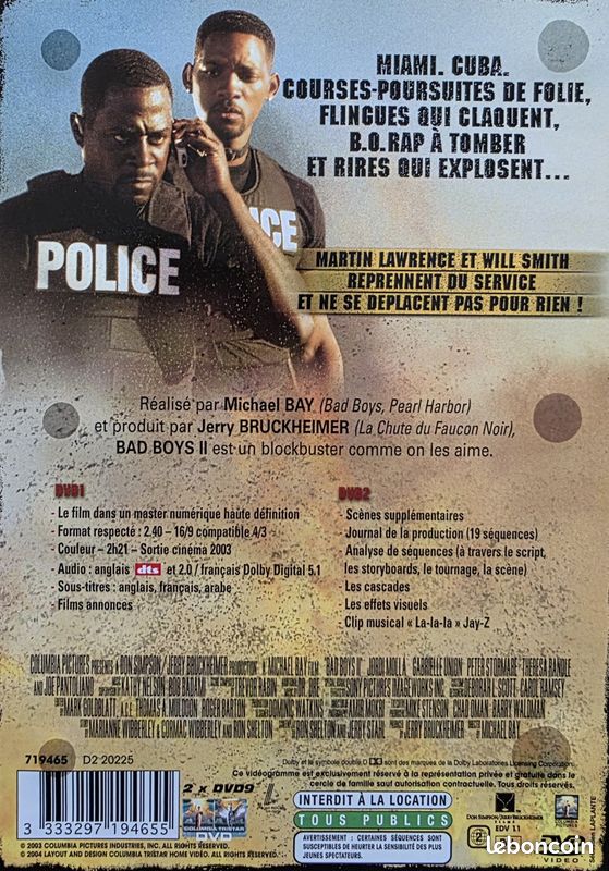 3 DVD des films "Bad Boys I et II" (image 7)