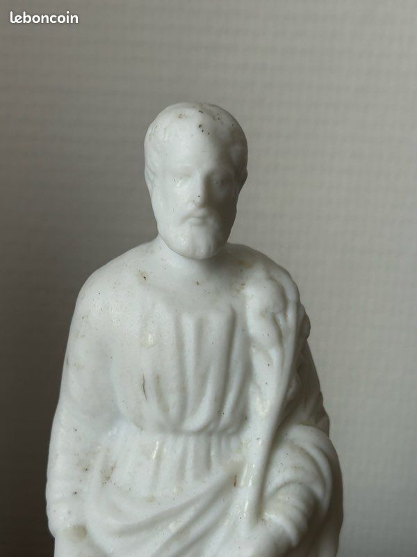 Saint Joseph statuette ancienne biscuit porcelaine hauteur 17,5cm (15) (image 2)