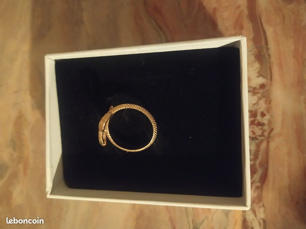 Lot De 3 Bagues Originales Dont Une Bague Serpent - En Vermeil - Occasion - état RAS