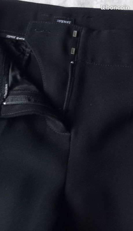 Pantalon ESPRIT Noir - Taille 40 - Style Jeans En Crêpe - Occasion Très Bon État