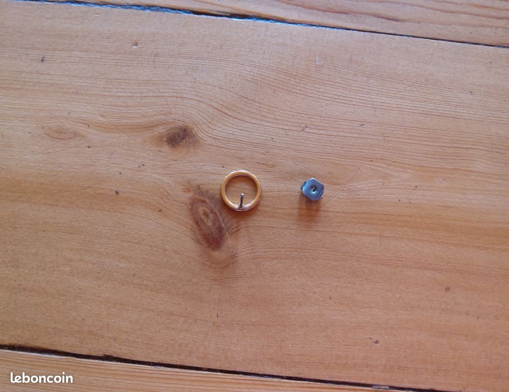 Paire de puces d'oreilles rondes dorées (image 6)
