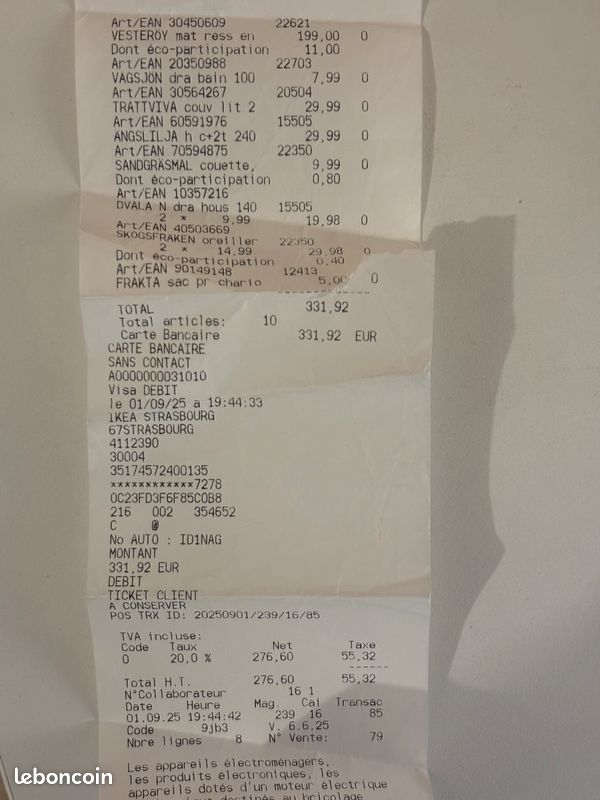 đïž Matelas IKEA VESTERĂY 2 places (140Ă200) + accessoires literie (image 3)