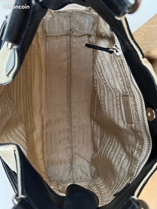 Sac « Prada Cleo », ivoire et noir (image 17)
