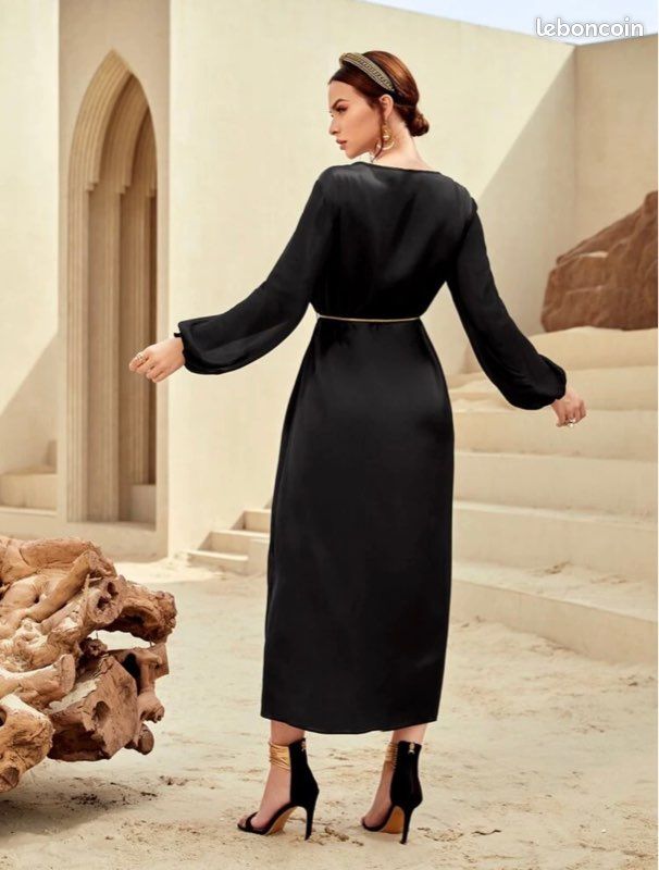 Abaya noir doré (image 2)
