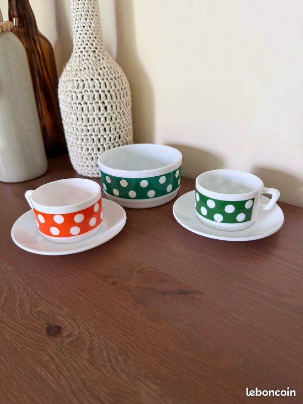Tasses et ramequin Polka - Arcopal (image 1)