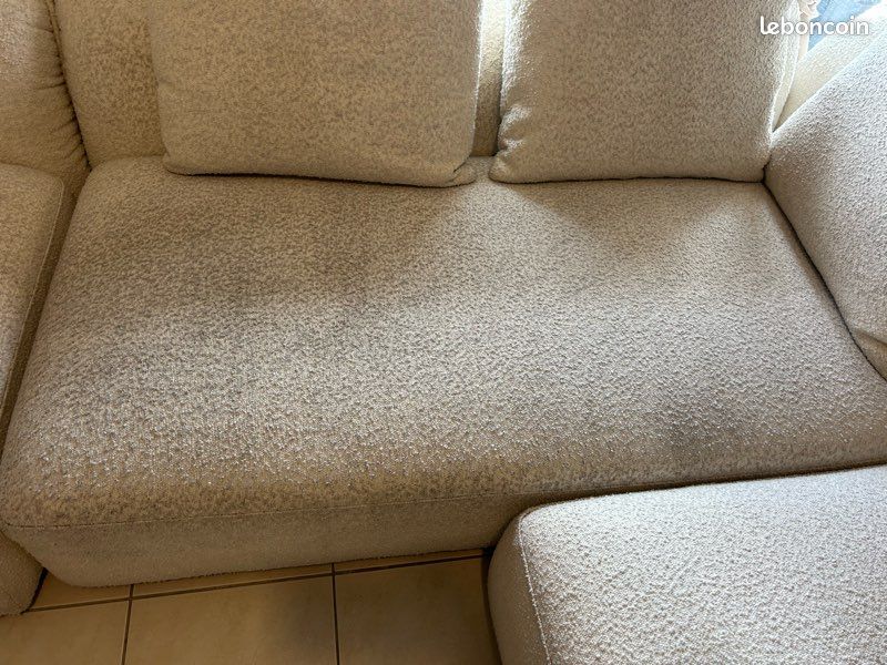 Canapé FLAKE Maisons du Monde – 4 éléments + pouf – Écru (image 8)