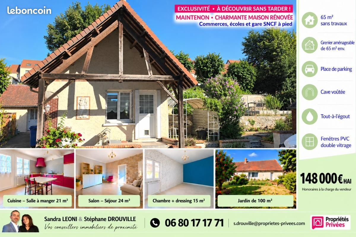 Maison 3 pièces 65 m² · à Maintenon · 65 m² · 148 000 €