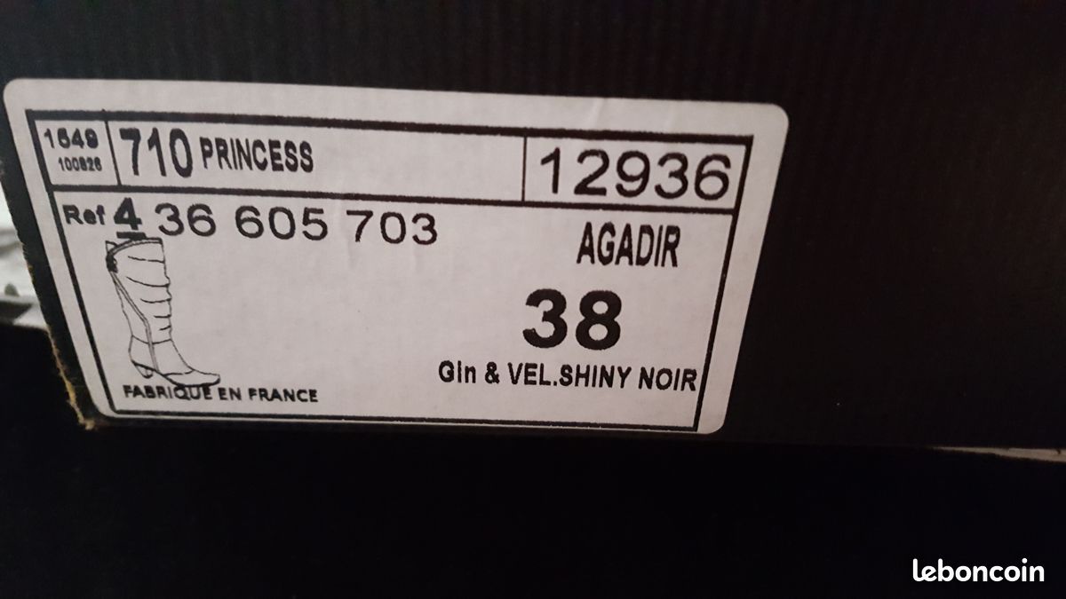 Bottes Noires Cuir T38 (image 3)