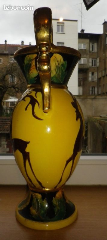 Ancien Vase à Deux Anses Orangé Vallauris - Vintage French Finds
