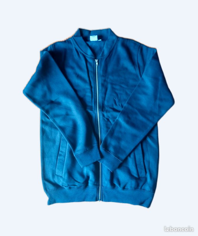 Bombers gilet sweat à fermeture éclair bleu marine - neuf - XS - SV91 (image 1)